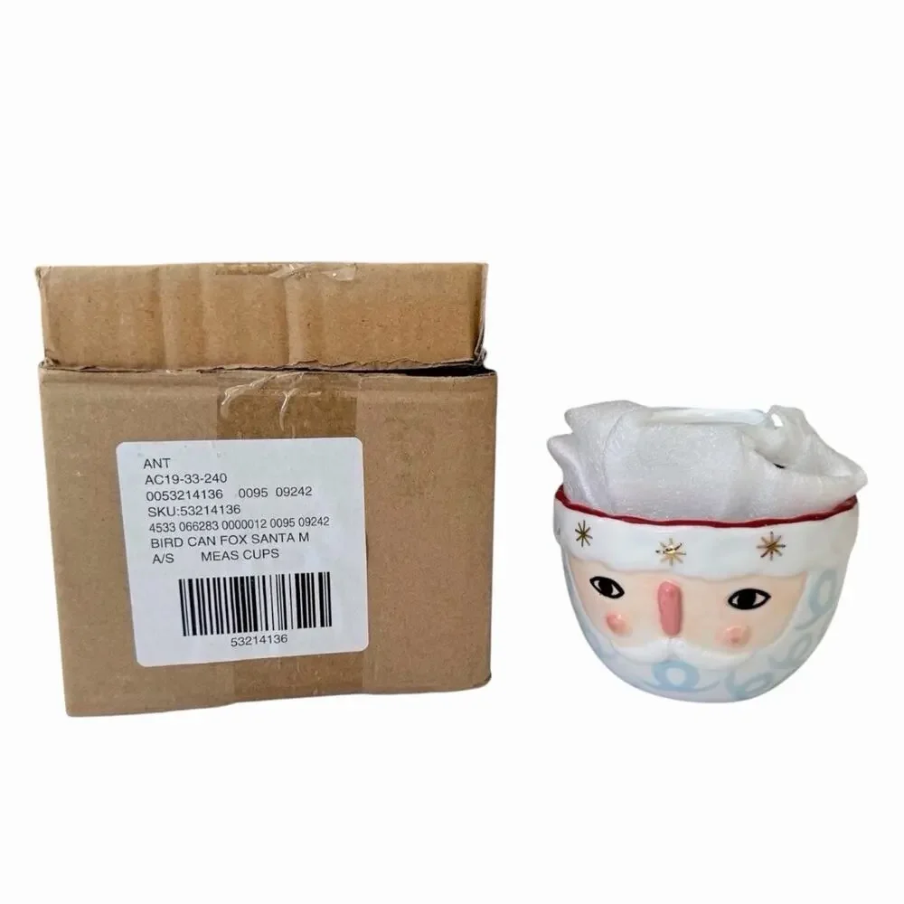 ANTHROPOLOGIE Bird Can Fox Pixie Santa Measuring CUPS SANTA CLAUSE RARE!!!!